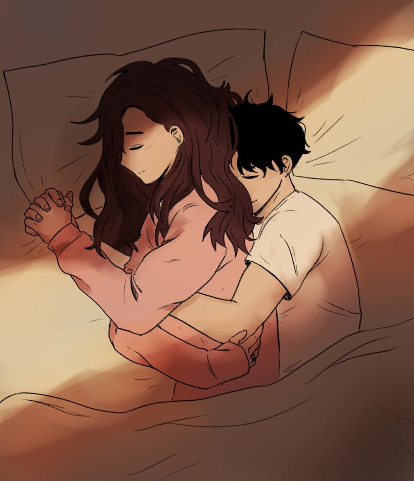 Ali3nL0ver's tweet photo. Nothing could’ve prepared me for having long comfy nights like these with @AlienH8tr

But.. 👓 I can’t help how her nice body feels against mine.. and she smells so sweet..

K-Keep it together, Ken! You can’t w-wake her..!💦 https://t.co/SafewoVDsg