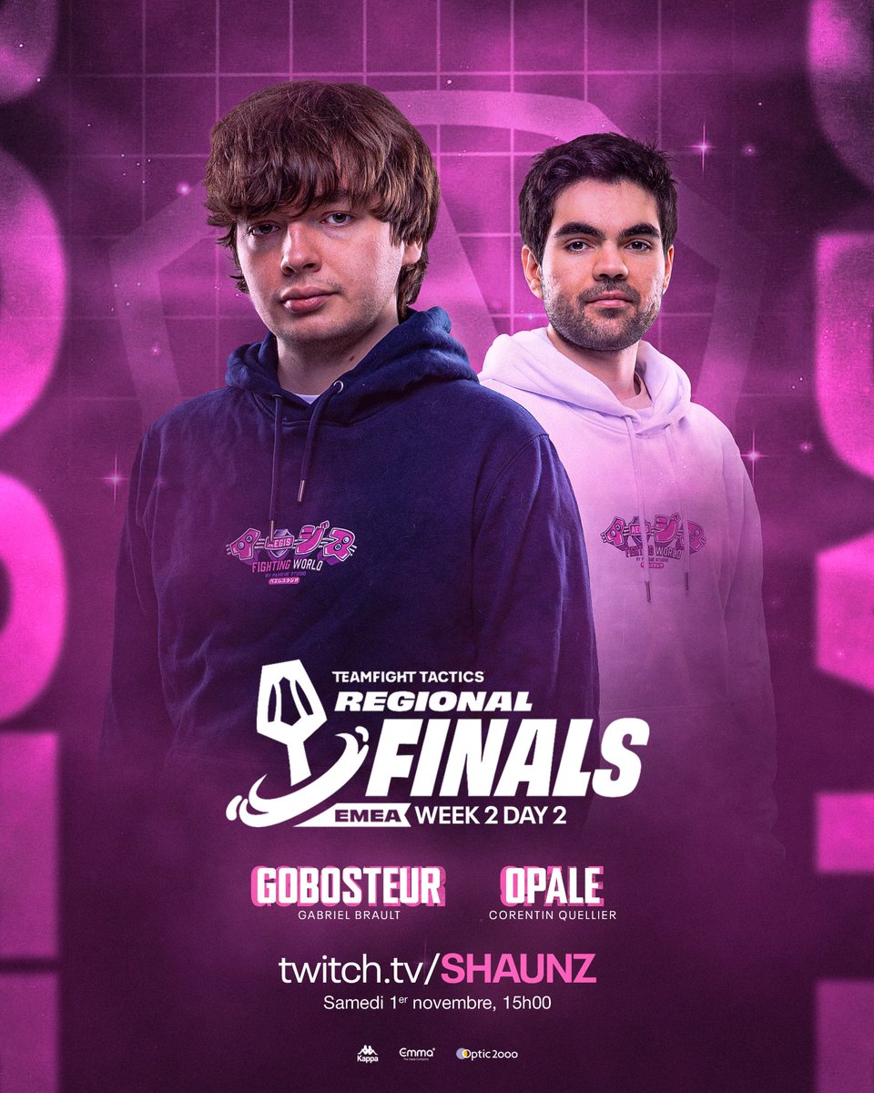 𝗘𝗠𝗘𝗔 𝗥𝗲𝗴𝗶𝗼𝗻𝗮𝗹 𝗙𝗶𝗻𝗮𝗹𝘀 : Week 2

Suite du championnat d’Europe avec un seul objectif : obtenir une des 8 places qualificatives pour la finale de demain 🛡️

Opale peut assurer sa qualification après seulement 4 games !

➡️ twitch.tv/shaunz