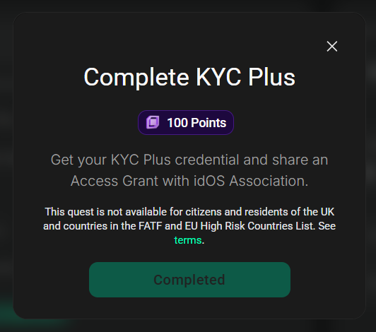 100 points on <a href="/idOS_network/">idOS</a> 
Get your KYC done

If you have not join yet : app.idos.network/?ref=2E471B43

#Wallchain #Quacks
