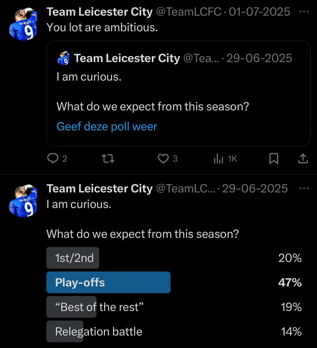 Team Leicester City tweet media