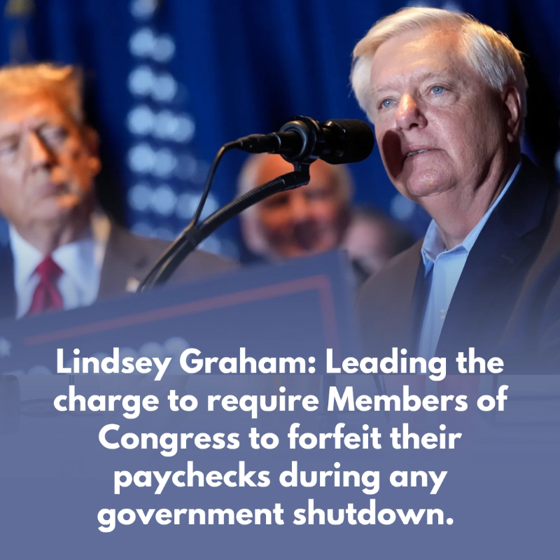 SISLLC_SC's tweet image. 𝗟𝗶𝗻𝗱𝘀𝗲𝘆 𝗚𝗿𝗮𝗵𝗮𝗺's proposal is simple: 𝘭𝘢𝘸𝘮𝘢𝘬𝘦𝘳𝘴 𝘴𝘩𝘶𝘵 𝘥𝘰𝘸𝘯 𝘵𝘩𝘦 𝘨𝘰𝘷𝘦𝘳𝘯𝘮𝘦𝘯𝘵, 𝘭𝘰𝘴𝘦 𝘵𝘩𝘦𝘪𝘳 𝘱𝘢𝘺.

**  No salary during a shutdown.
**  No retroactive checks.
**  Every forfeited dollar goes toward paying down the national debt.