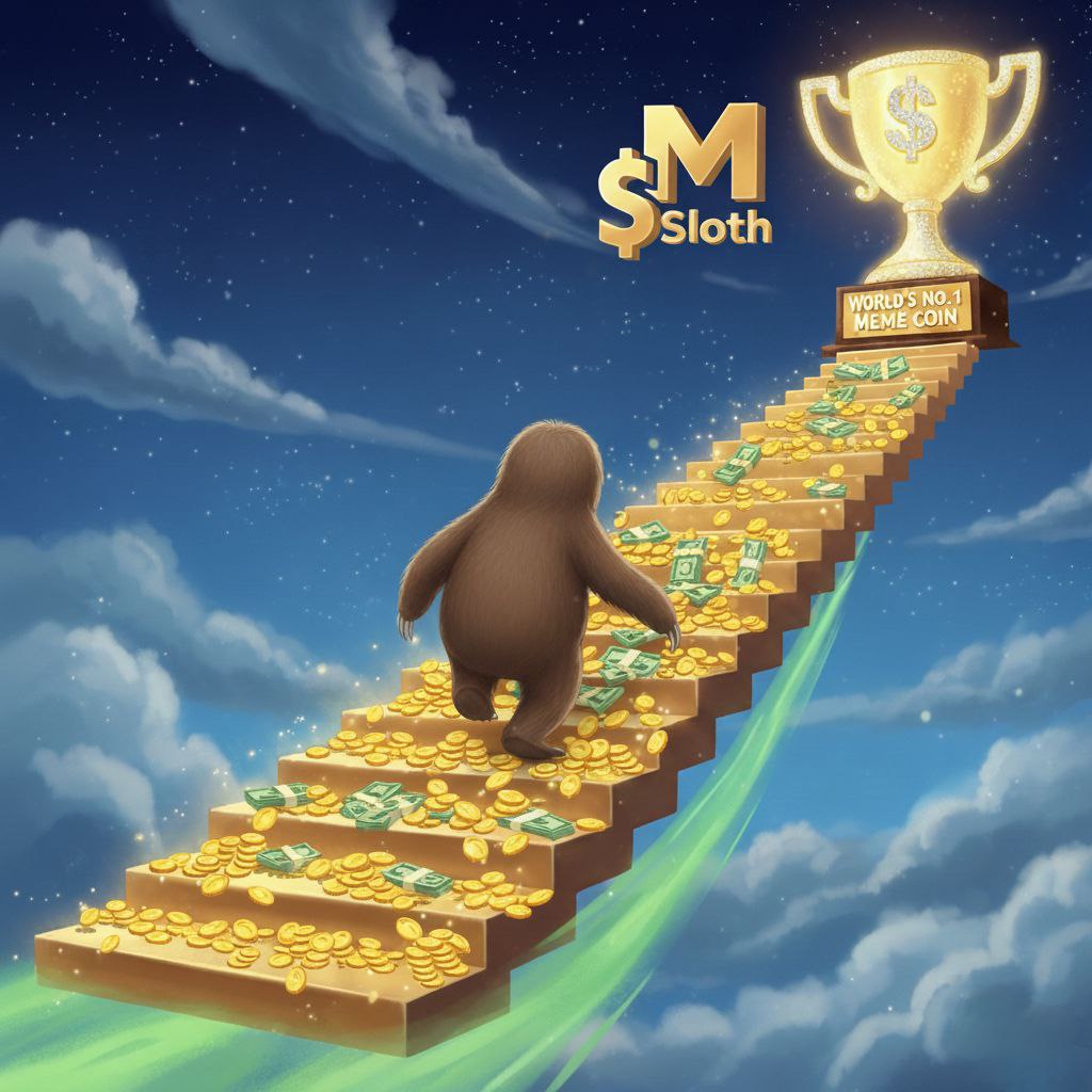 moonslothmeme's tweet photo. Look at that hustle! Our sloth is climbing that golden staircase, paved with coins and cash, straight to the WORLD'S No. 1 MEME COIN trophy! 🏆💰

​$MSloth is more than a token, it's the imminent apotheosis of digital currency, poised to attain invincible status in the crypto cosmos. We're not just reaching the moon, we're building a path to true financial emancipation!

​Stay tuned for lucrative and engaging contests! Your engagement is our catalyst.
 Let's make this climb legendary!