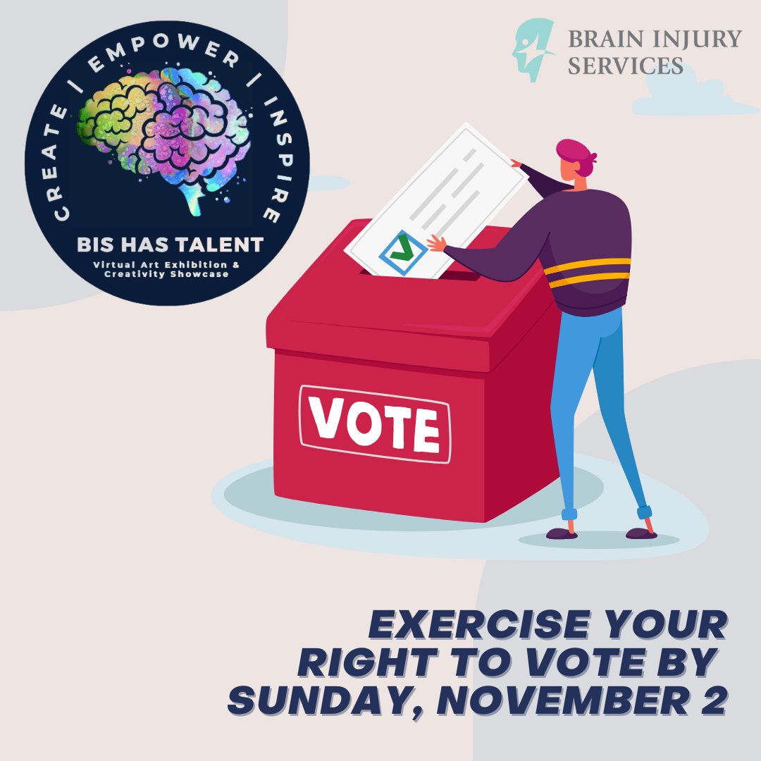 braininjurysvcs's tweet image. Last Chance to Vote for the 2025 BIS Has Talent Art Exhibition! 🎨✨ Voting closes Nov 2! Vote here → pollunit.com/polls/bishasta… 📅 Join us on Nov 13, 1-3 PM! More info → braininjurysvcs.org/bis-has-talent Thanks for your support!