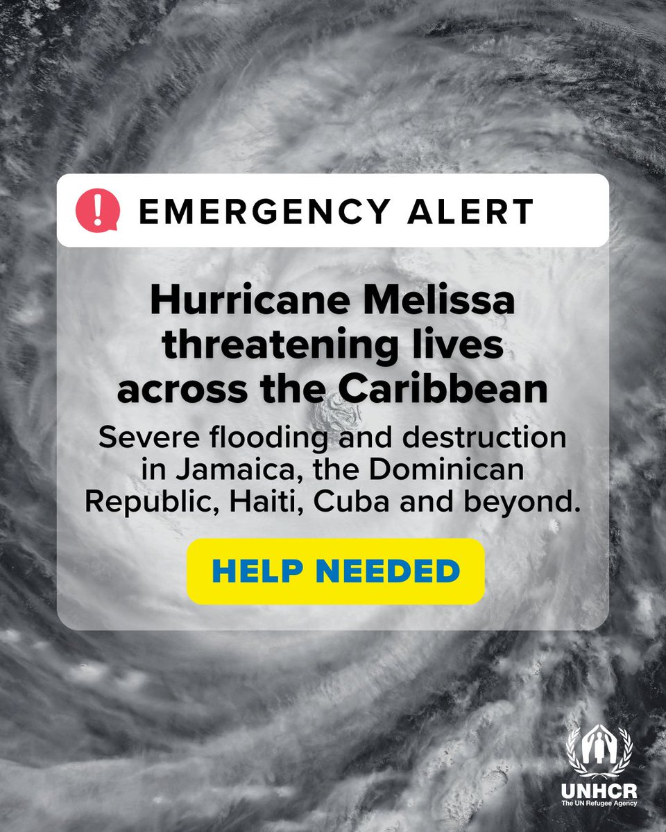 #HurricaneMelissa has devastated the Caribbean, causing severe flooding and destruction in Jamaica, Haiti, the Dominican Republic, Cuba and beyond.

We're providing emergency relief items, but we need support to reach more people.

Donate: bit.ly/4oQQmyF