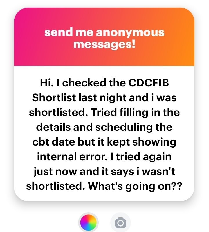 CDCFIB: I was shortlisted yesterday, but no longer shortlisted today. How possible? <a href="/CDCFIBNG/">CDCFIB</a> many applicants are in our dm experiencing "internal error" while submitting their details.