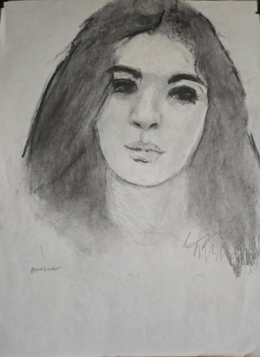 davidbuckbinder's tweet image. A portrait sketch in Charcoal. Love charcoal!