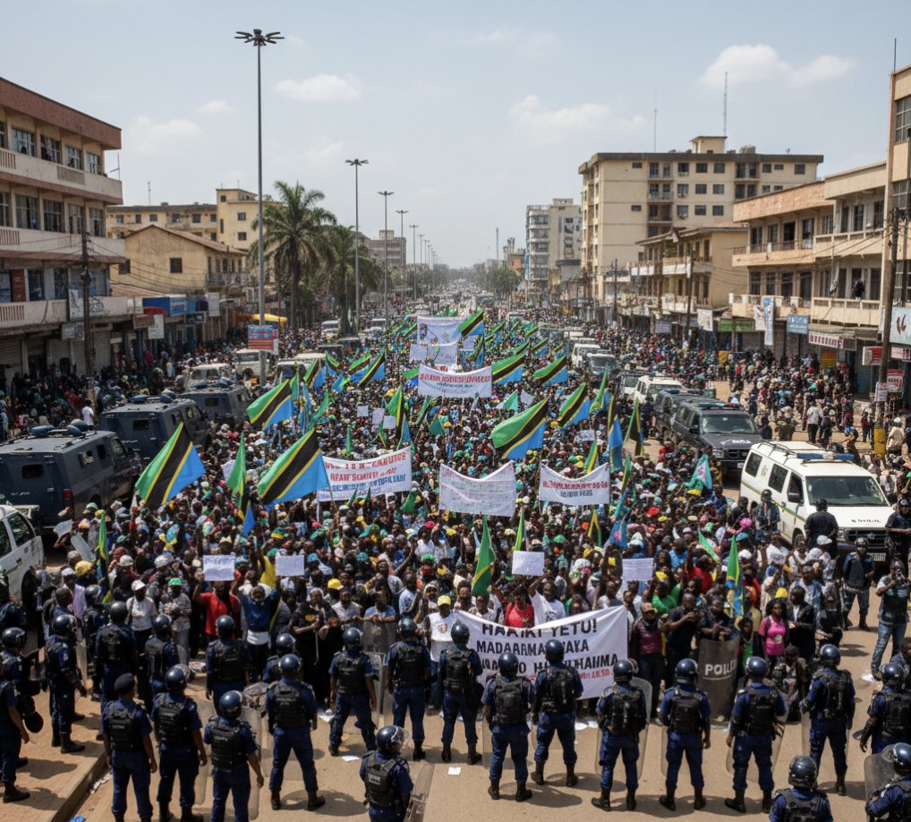 AfricaFactsZone's tweet image. Tanzania&apos;s President Samia Suluhu wins the election with 98% of the votes, after all her major opponents were disqualified and jailed.

Hundreds of protesters have died. Protests have been ongoing for 3 days despite a nationwide curfew.

The internet and Twitter remain banned.