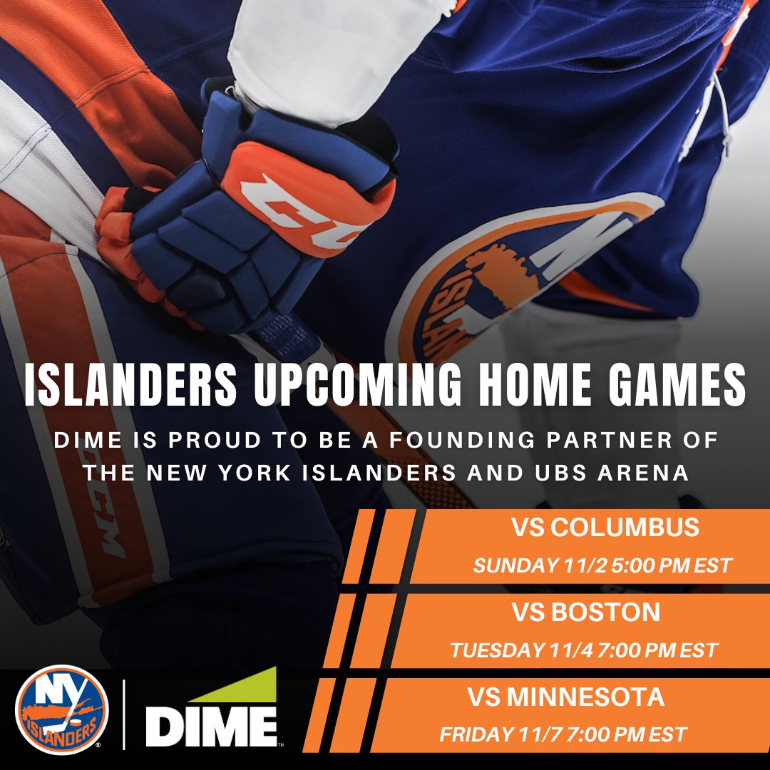 Dime is proud to be a partner of the New York Islanders. Be sure to tune into the Islander's upcoming home games at UBS Arena!