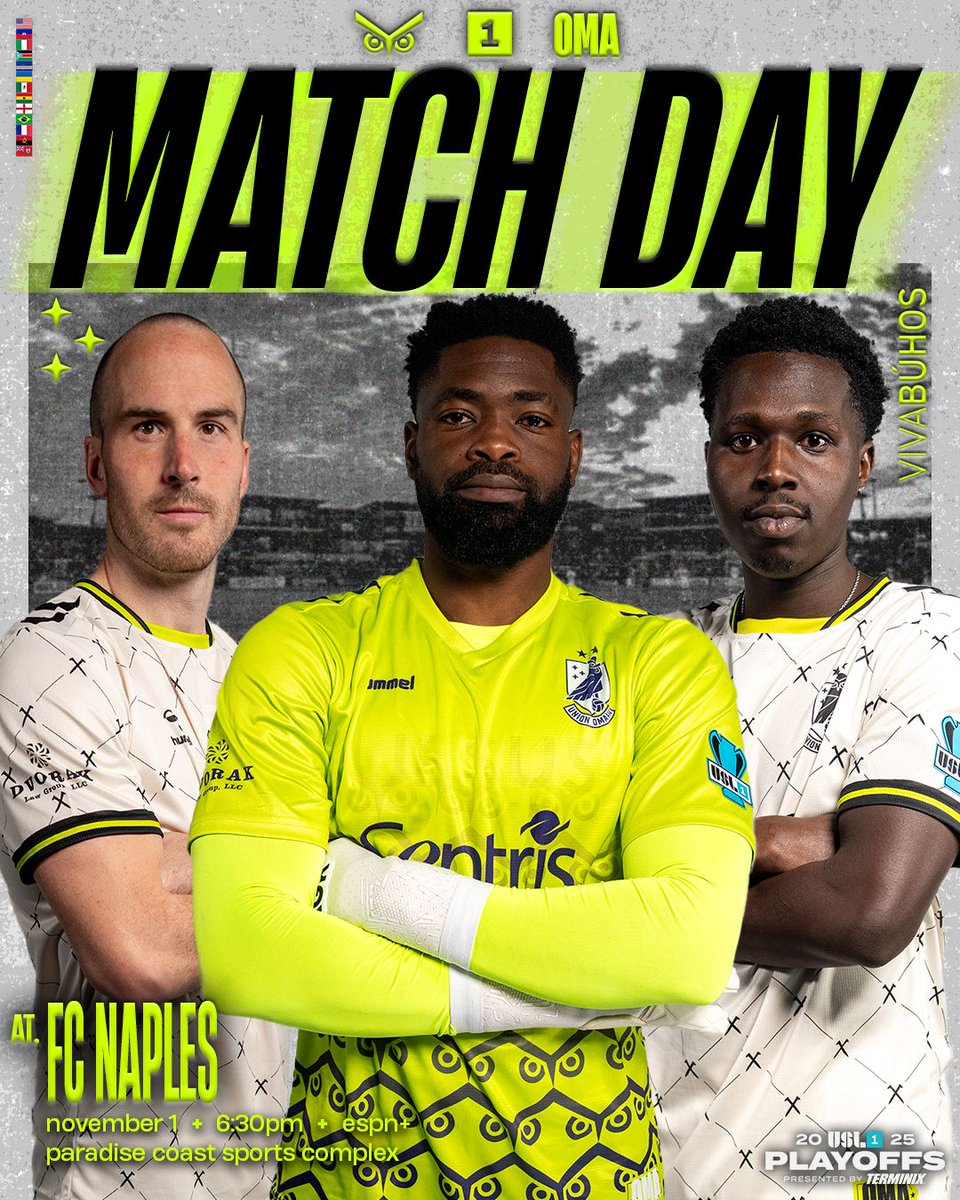 The weather's crisp, the leaves are falling... yep, it's a playoff 𝐌𝐀𝐓𝐂𝐇 𝐃𝐀𝐘!

We're looking to start our title defense off right with a showdown in the Sunshine State!

🆚 <a href="/fcnaples_/">FC Naples</a>
🕡 6:30pm
📍 Naples, FL
📺 ESPN+

#OneMeansAll | #VivaBúhos | #NAPvOMA
