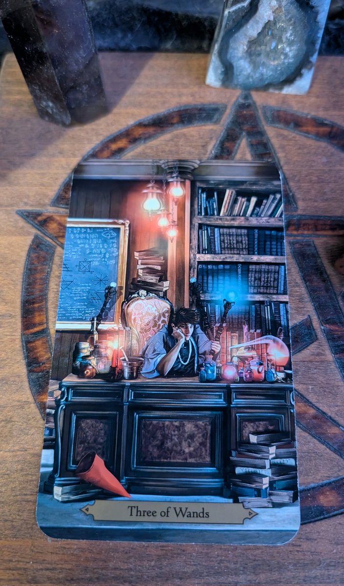 KnightDivining's tweet photo. Three of Wands - I'm working on a Saturday, need I say more? 😅 

The plan is set in motion, you've laid the groundwork. All that's left is to look forward &amp; wait for your goals to become reality. Aka overtime pay 🤣

#tarot #tarotreading #tarotreader #tarotcards  #threeofwands https://t.co/a0oSPEjmwD