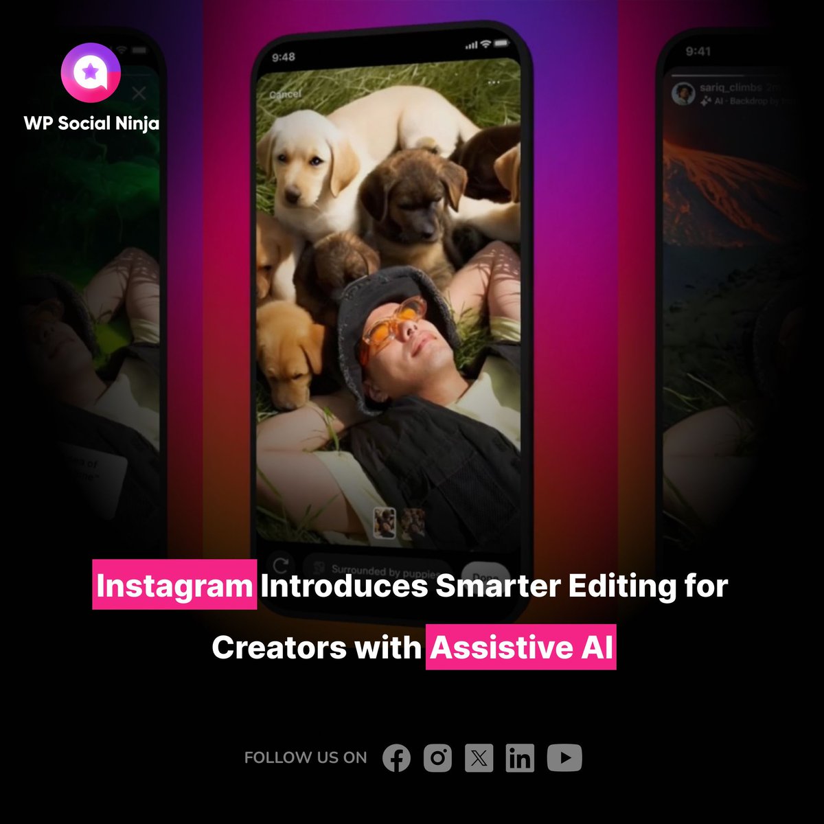 WPSocialNinja's tweet image. Instagram is updating its Restyle feature to make editing photos and videos a whole lot smarter. From removing unwanted elements to transforming your entire look with a simple prompt, it’s all powered by Assistive AI right inside the app.

#InstagramUpdate #AssistiveAI #Restyle
