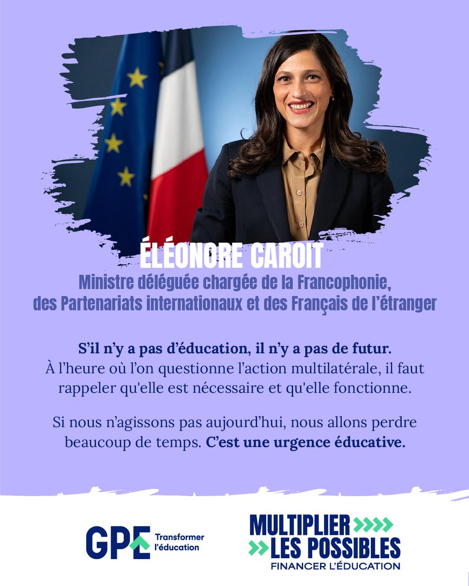 Investir dans l'éducation est urgent.

Au lancement de #MultiplierLesPossibles du GPE en France, <a href="/CaroitEleonore/">Eleonore Caroit</a> a rappelé que des partenariats solides sont essentiels pour surmonter la crise de l'apprentissage et révéler le potentiel des jeunes.

#FinancerlÉducation <a href="/francediplo/">France Diplomatie 🇫🇷🇪🇺</a>