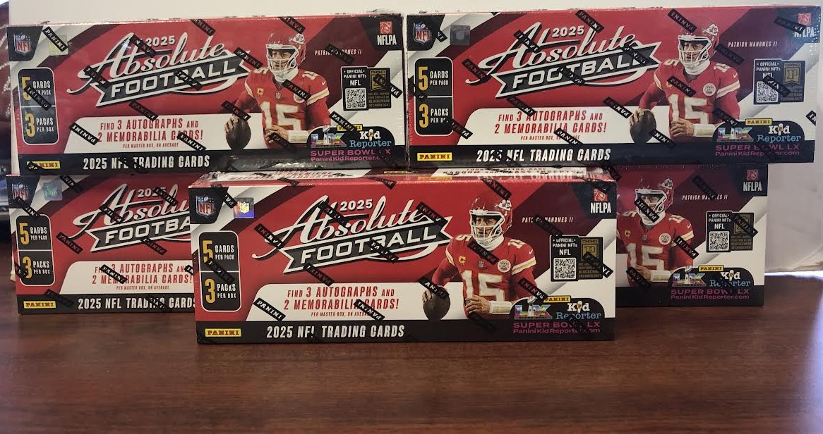🏈🚨 NEW PRODUCT ALERT🚨🏈 Just in,2025 Panini Absolute Football Hobby boxes just arrived. Get yours today. We are open today from 10am - 2pm and Monday - Friday 9am - 5pm. Don't delay and get yours today before their gone!!! @paniniamerica