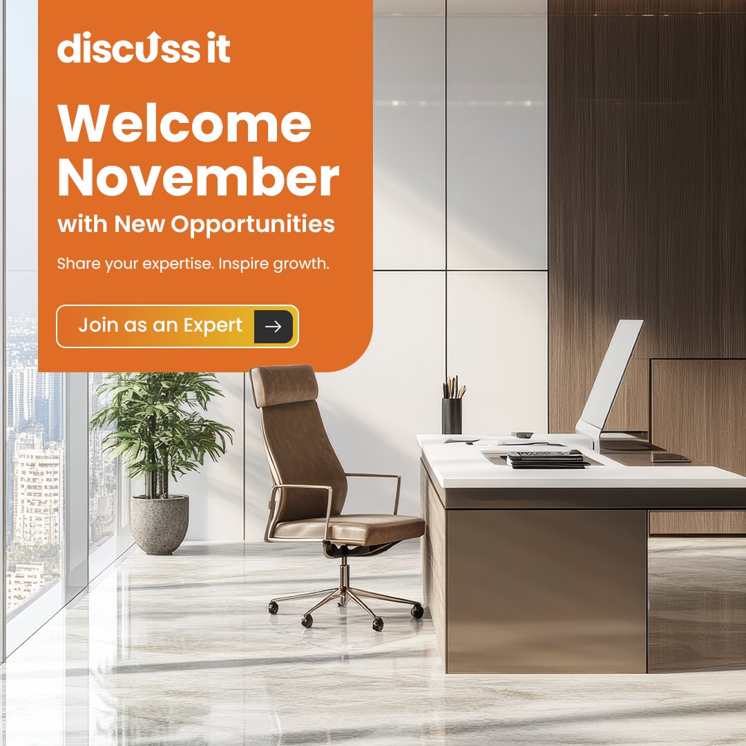 WeDiscussIt's tweet image. November’s here, a fresh start to share what you know and help others grow. 🌿
Join Discuss It, where experience turns into impact. Let’s make this month about growth, connection, and new opportunities.

#DiscussIt #InspireGrowth #Mentorship