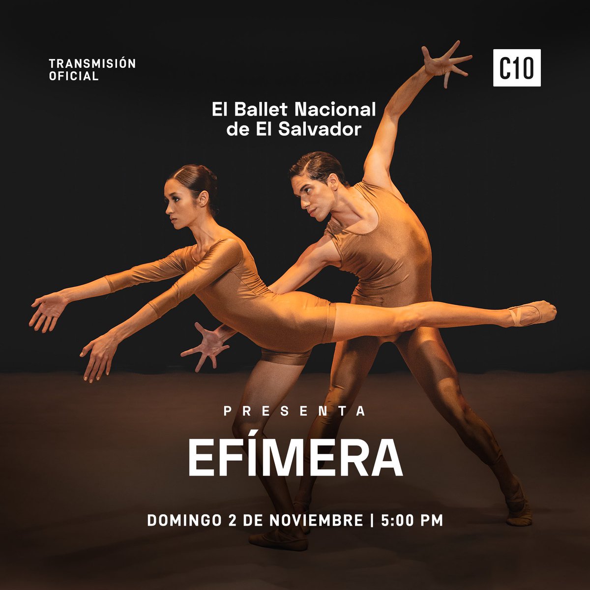 Este domingo 2 de noviembre, desde las 5:00 p.m., a través de nuestra señal, podrás disfrutar de la presentación “Efímera”, a cargo del Ballet Nacional de El Salvador✨📺

¡No te la pierdas!