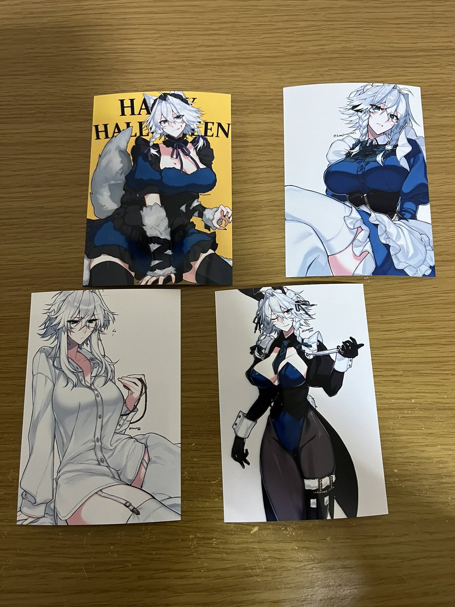 Sakuya1341_yui's tweet image. 今日印刷して来ました〜
狼やバニー等とても素晴らしい
咲夜さんのイラストでした!