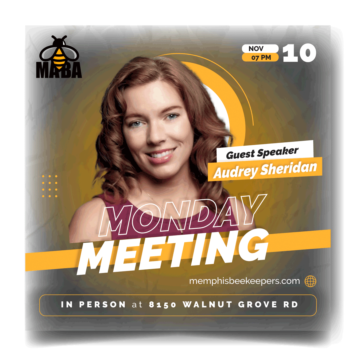 MABABeekeepers's tweet photo. Join us November 10th at 7pm as Audrey Sheridan will speak on a new product for varroa mite control - Varroxsan. Read more about our speaker at https://t.co/7r3pwy9cVm https://t.co/NLSvk2GxMl