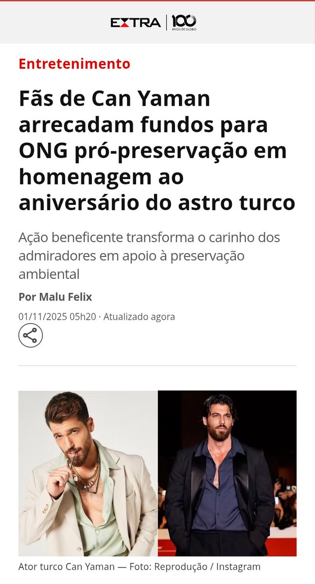 VOCÊ TAMBEM PODE PARTICIPAR 
DOE DE QUALQUER LUGAR DO  MUNDO NO LINK afbywupf.donorsupport.co/-/NHHBKEED?mem…
extra: Fãs de Can Yaman arrecadam fundos para ONG pró-preservação em homenagem ao aniversário do astro turco extra.globo.com/entretenimento…