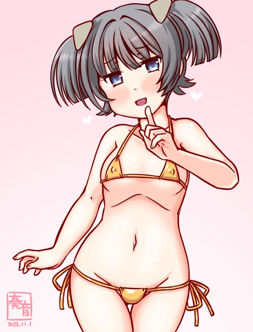 「…そう? 私は好きだけど…。可愛いじゃない? 防御力? うーん…まあ、そうねぇ…」 #艦これ版真剣お絵描き60分一本勝負_20251101 #伊36