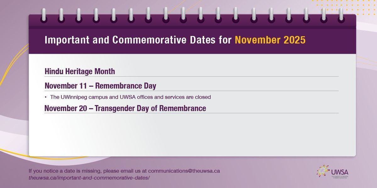 These are the important and commemorative days for November.