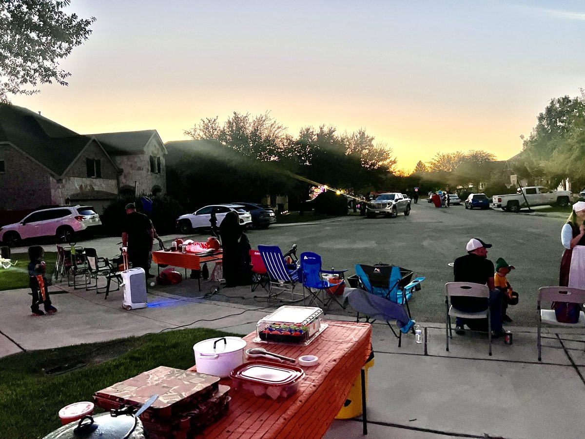 A haunting good time at the annual cul-de-sac Halloween gathering.