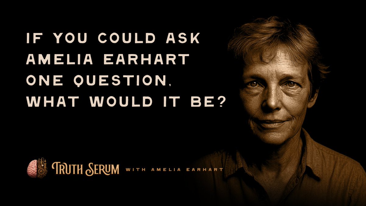 TruthSProject's tweet image. Amelia Earhart joins the podcast this week.
What’s one question you’d ask this aviation icon? 

Visit the website: truthserumproject.com/episode-4

#AmeliaEarhart #WomenInHistory #Aviation #Courage #TheTruthIsNeverDead