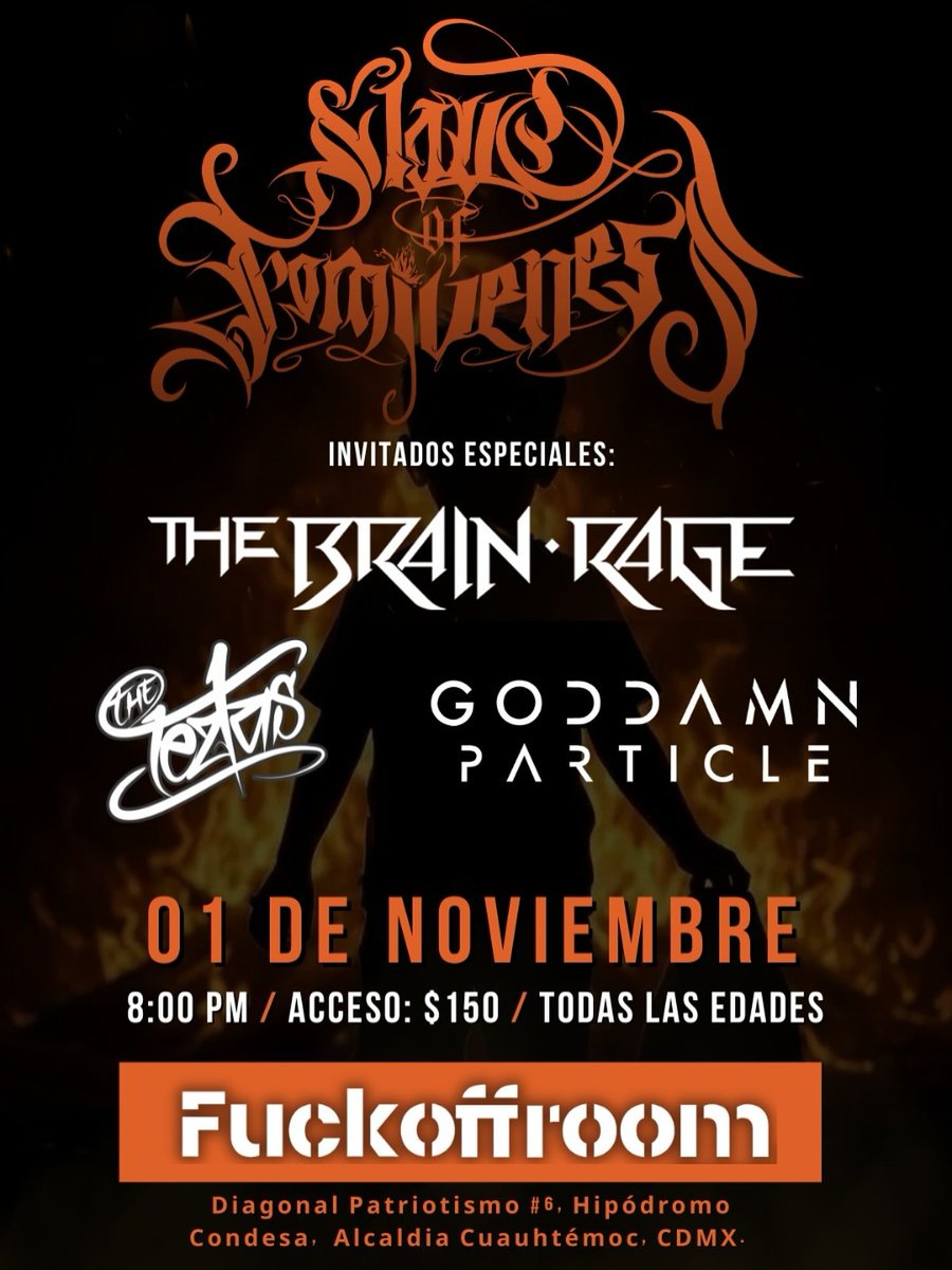 BBeat105's tweet photo. Shows de hoy, 1ro de noviembre:
- @CEMICANband, #Venemous en #BajoCircuito. @La_Fraternidad
- @ocicoh, #Prayers en el @LunarioMx. @EyescreamProd
- #SlaveOfForgiveness en el #FVCKOFFROOM.
- @HipnosisMX en el #EstadioFrayNano
#StayBlast
#BlastBeat105 https://t.co/rMS9lJguVh