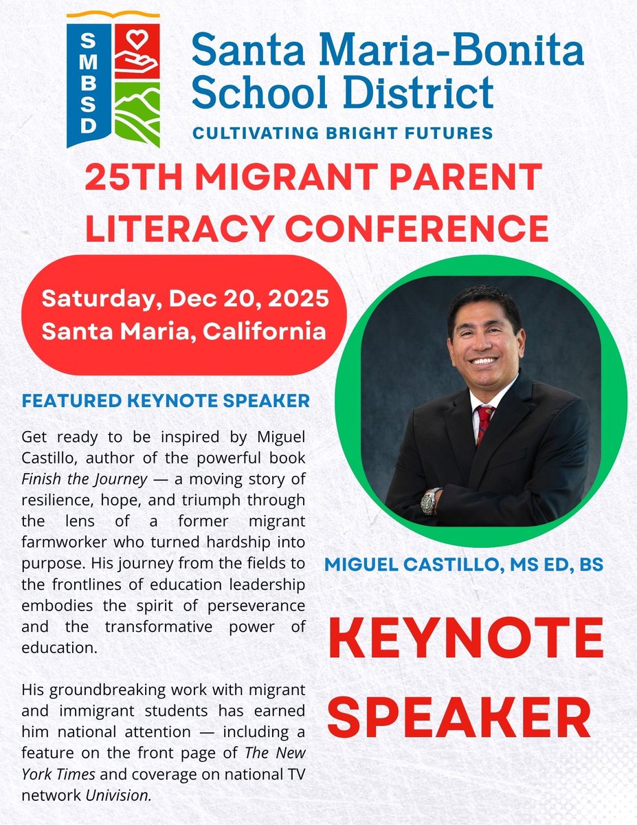 miguelmigrant's tweet image. Looking forward to motivate the migrant families and students of Santa Maria Bonita Schools. ¡Y recuerden que si se puede! Nos vemos pronto ✌🏽. @SMBSDnews #migranteducation #mep #migranted @UFWupdates #californiaedu #inspirational #keynotespeaker #Keynote #SiSePuede #hope