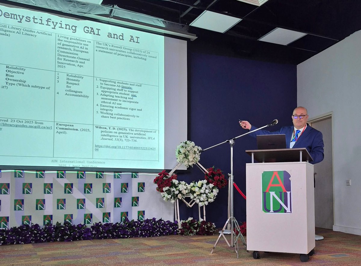 ademirhan's tweet image. From my #presentation on #Application of #GAI and #AI in #HigherEd #Education at the #American #University of #Nigeria 3rd #International #Conference on 31 Oct. 2025 #AUN