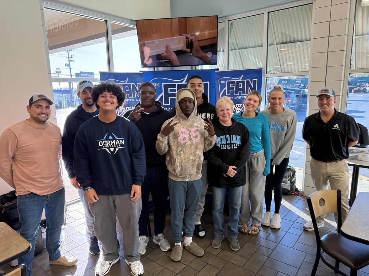 Big thanks to <a href="/DormanFootball/">⚔️Dorman Football⚔️</a> &amp; <a href="/vbcoch/">Paula Kirkland</a> for coming out this morning to talk Dorman Football &amp; Dorman Volleyball.