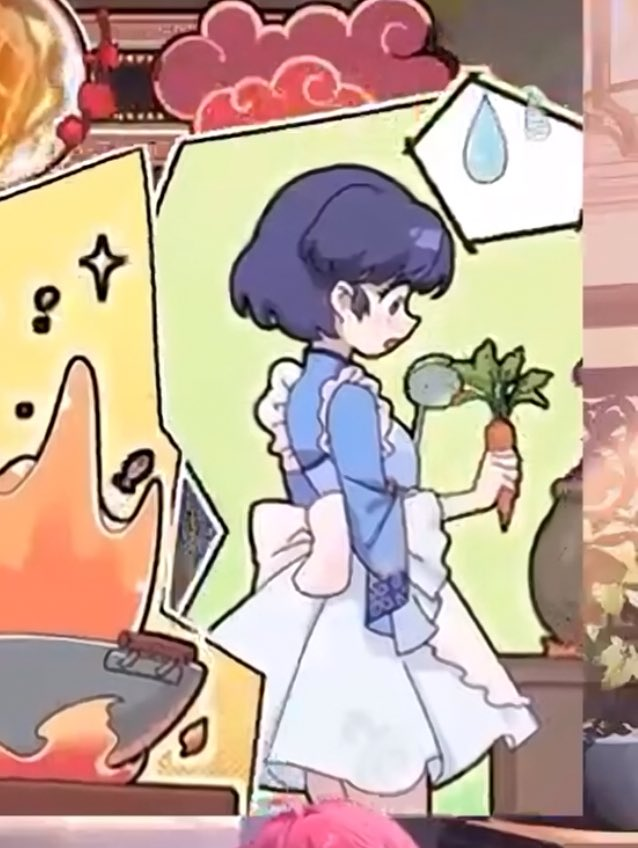 my girl is absolutely clueless with her whole fucking carrot and a ladle. what is she doing