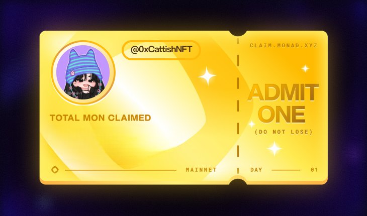 a ticket and a dream.

gmonad ⋆˙⟡