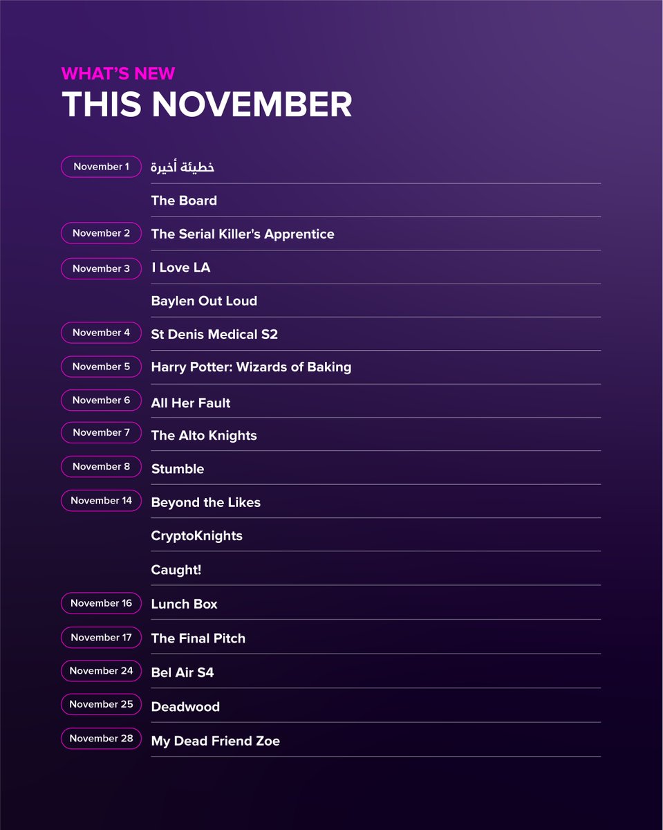 OSNplus's tweet image. الجو عندنا في نوفمبر 🔥
شنو أكثر شي متحمّسين له؟

Entertainment is coming at you hot this November on #OSNplus.
What are you most excited for?

#WhatToWatch #NewThisMonth 

bit.ly/43PyGfx