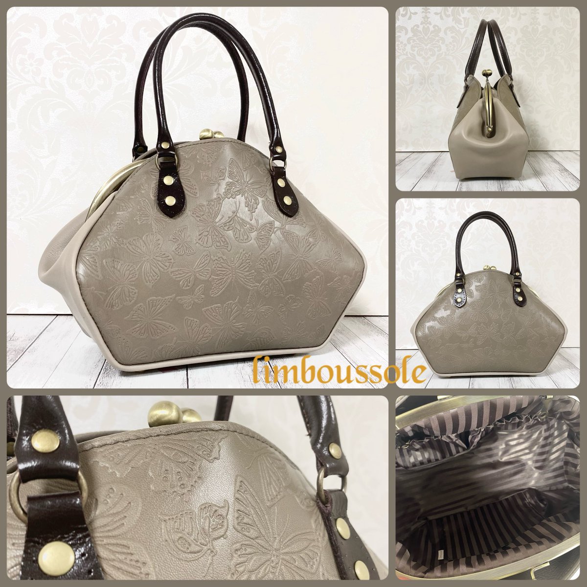 【1回のみ】バルドゥリエンヌ リンブッソル ブラウン 蝶柄押し ショルダーバッグ リンブッソル🍎 on X