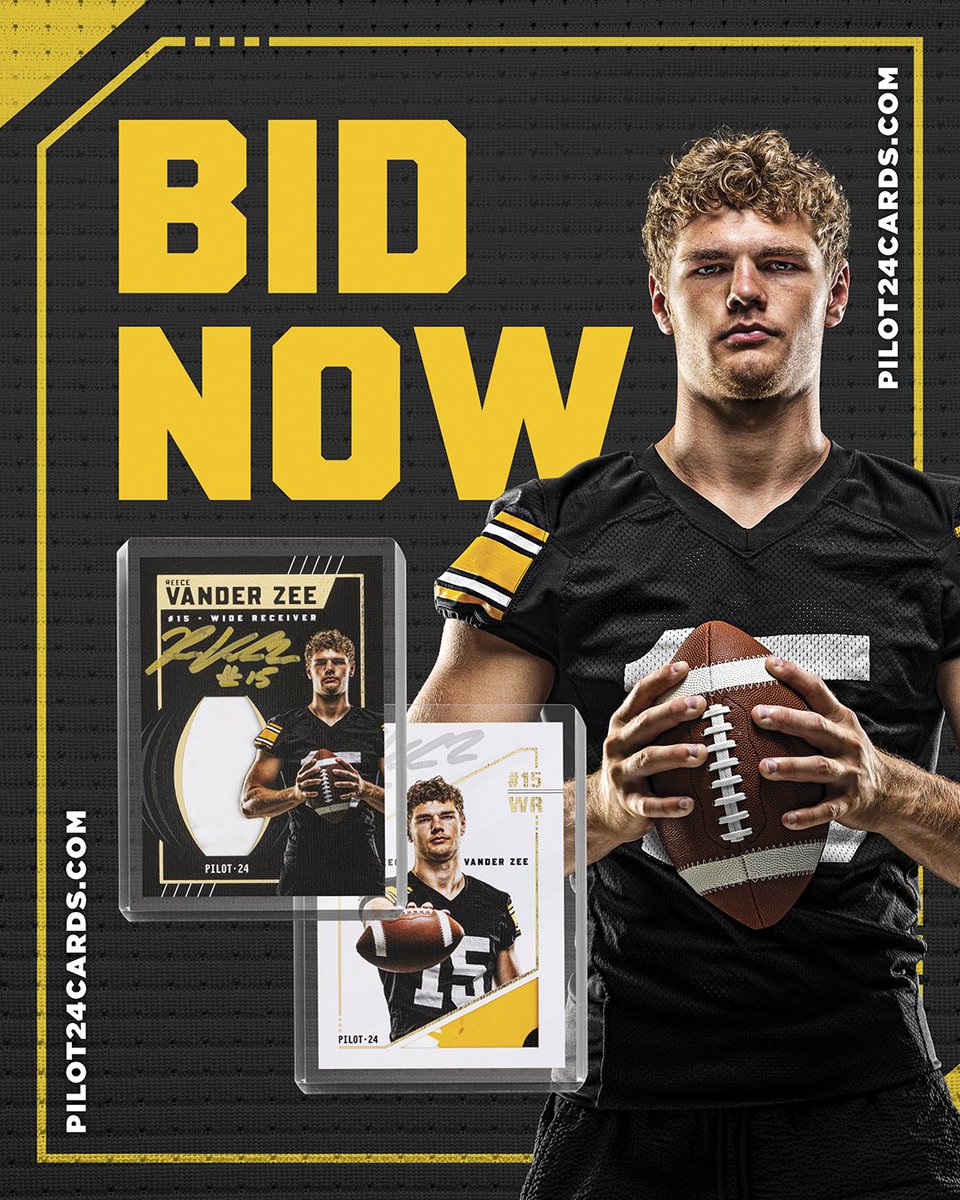 🔥 LIVE AUCTION ALERT 🔥
 
Hawkeye Nation, LET’S GOOOO!!!🖤💛
🏈 Limited Edition Reece Vander Zee Trading Cards are LIVE!

Each card features:
✨ Game-worn gear
🖊️ Personal autograph
💎 Foil-stamped finish
🔢 Individually numbered
 
Only a handful exist — once they’re gone,