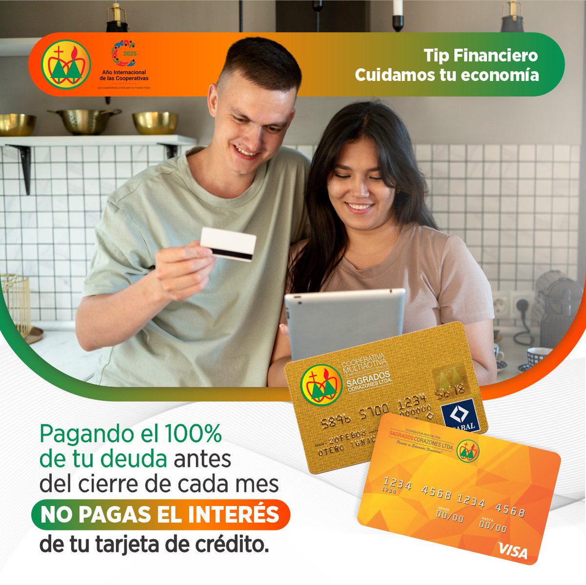 coopssccPy's tweet image. ¡Tip Financiero💰
💡Pagando el 100% de tu deuda antes del cierre de cada mes NO PAGAS INTERESES.💵

🔑Una forma sencilla de cuidar tu economía y aprovechar al máximo tu tarjeta de crédito💳

Asóciate por solo Gs. 21.000. y retira al instante tu tarjeta de crédito innominada🤩