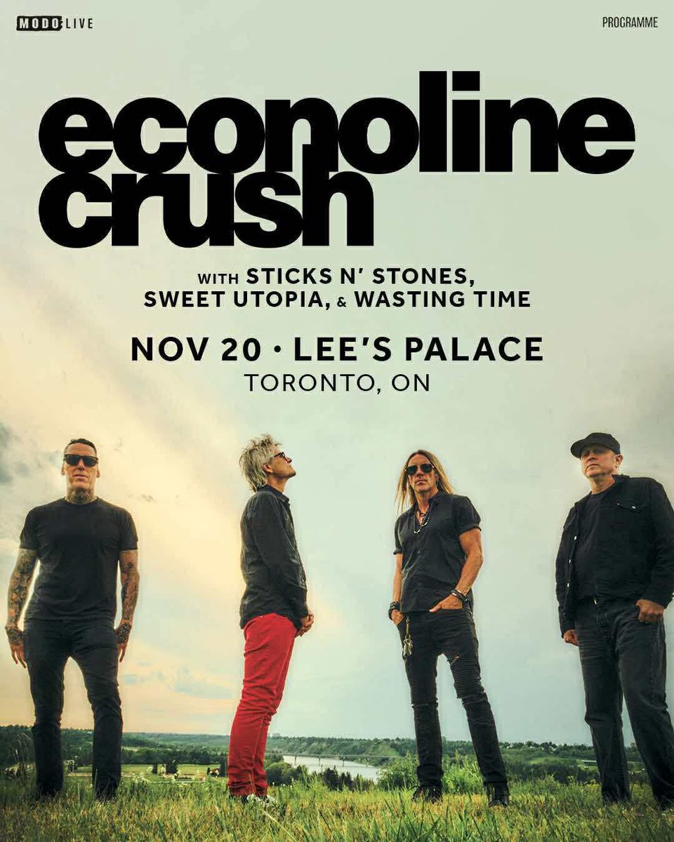 Rocking Lee’s Palace on November 20th with Econoline Crush, Sticks N’ Stoned and Sweet Utopia! 🔥🔥🔥
Tickets: ticketweb.ca/event/econolin…