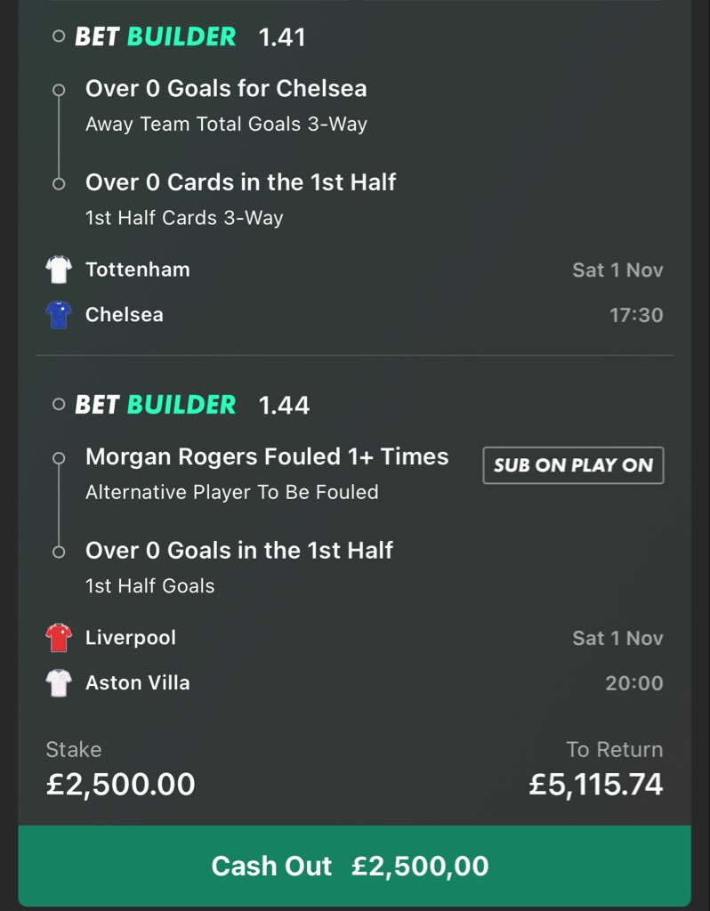 BigPlayTips's tweet image. PREM DOUBLE!! ⚽️⚽️

£2,500 RETURNS £5,115 , LETS GET IT! 🚀🚀

IF THIS WIN WE WILL GIVEAWAY £500 TO SOMEONE WHO:

1️⃣ LIKES/RT THIS TWEET 2️⃣ JOIN OUR FREE GROUP (CHECK COMMENTS!) 👇👇