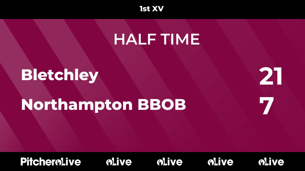 HALF TIME: Bletchley 21 - 7 Northampton BBOB
#BLENOR #Pitchero
bletchleyrugby.com/teams/105144/m…