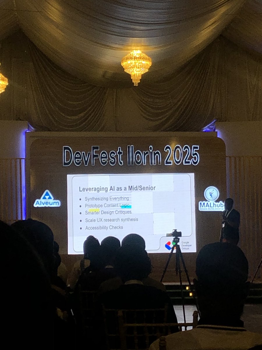 debbie_tos's tweet photo. DevFest Ilorin 2025!

All speakers came prepared.💯👏🏾

Always an amazing experience and opportunity to network with great minds.👏🏾

#DevfestIlorin2025 #DevfestIlorin25 #DevfestIlorin https://t.co/vSv1o1vAVj