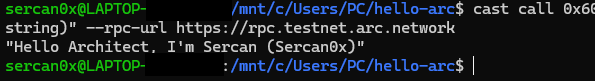 Very very very excited, Hello <a href="/arc/">Arc</a> 

I just deployed my first CA on the ARC network and changed my greeting message to “Hi Architect, I’m Sercan (Sercan0x).” Now I want to try deploying something more usable. My first impression of the network is great, datasets are processed