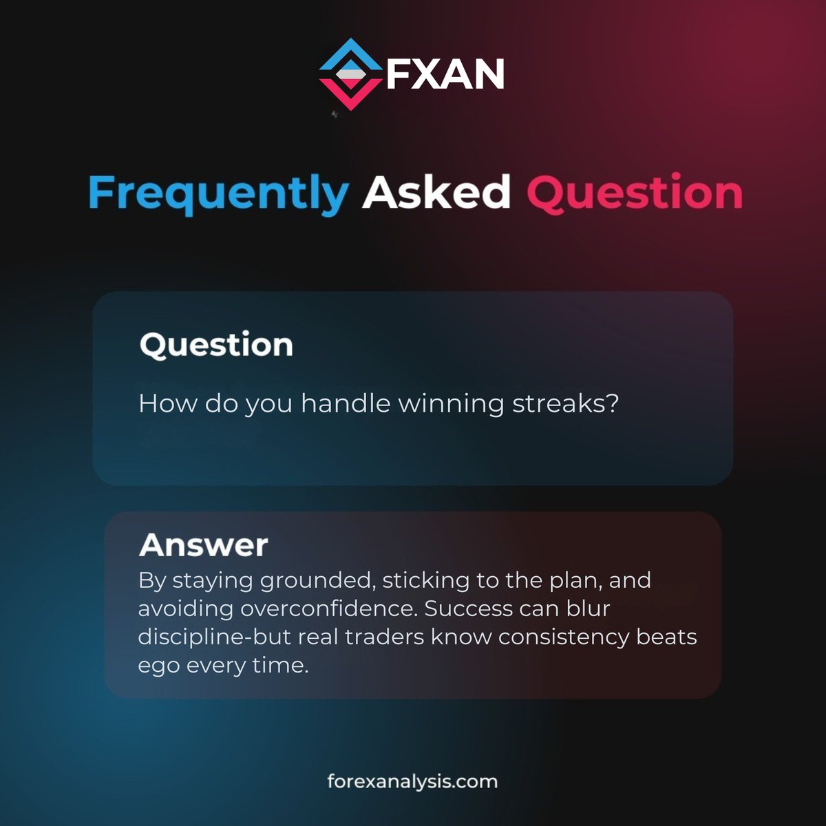 fxanalgo's tweet image. 💡 FAQ Time! 💡
How do you handle winning streaks?
🔥 Stay grounded, follow your plan &amp;amp; avoid overconfidence. Consistency always beats ego. 💼📈
#ForexTips #FXAN #TradingDiscipline #TraderMindset