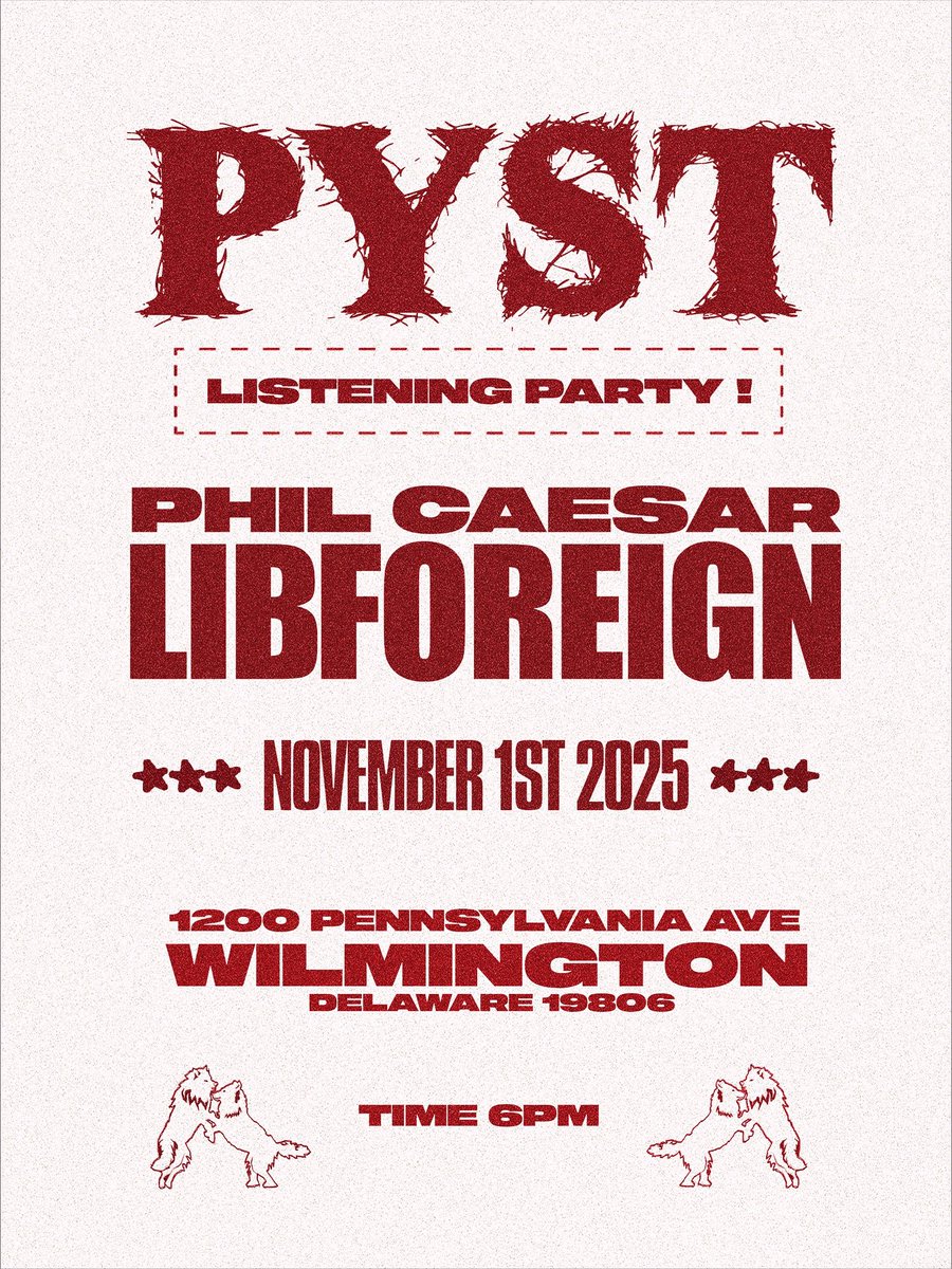 Liberian 🇱🇷 artists based in the US Phil Caesar ( @philcaesar ) and Lib Foreign ( <a href="/libforeign/">FOREIGNMINATI 🇱🇷</a> ) will be hosting PYST album listening party tonight in Philly

📍1200 Pennsylvania Avenue Wellington , Delaware 1806 

🎥 | <a href="/libforeign/">FOREIGNMINATI 🇱🇷</a> @philcaesar