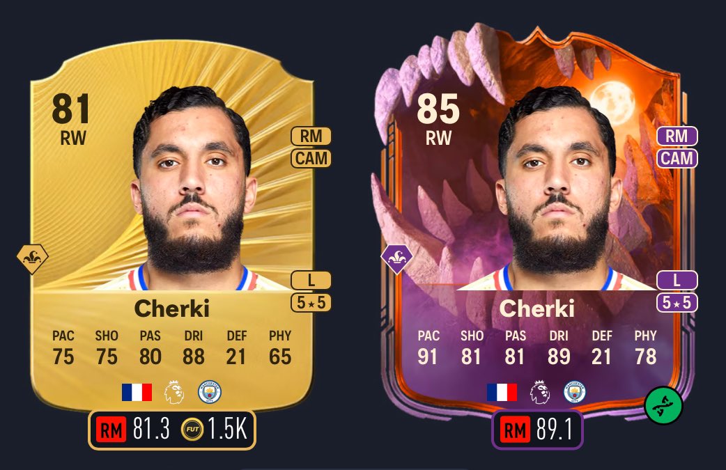 DrFUT_'s tweet photo. 🚨Insane Cherki Evolution! ♻️🇫🇷

Expires 3rd November ⏰

Cost = 5k 💸

• Intro to Evolutions 🤝
• Iron Lungs 🤝
• Intro to Rewards 🤝 
• Ice Veins 🤝
• Evo Flash: Fast like Adama 🤝 https://t.co/1IDbiPbofg