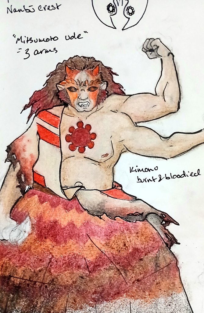 anangrycorvid's tweet photo. its been so long since i touched colored pencils that i forgot how they work so getting the blender going actually surprised me. like damn. i forgot it did that. lol
anyway i finally designed Ujiraigen's sensei and the demon he becomes https://t.co/W9LnuZIbsI