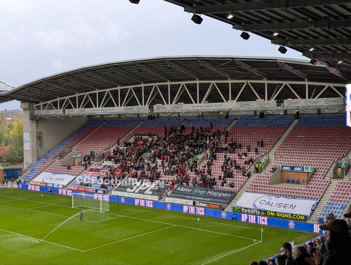 Over 900 Hemel Hempstead fans at The Brick Community Stadium for their FA Cup Round 1 Fixture against Wigan Athletic!

An amazing turnout from them! 👏

#wafc | #coyt #hhtfc | #EmiratesFACup
