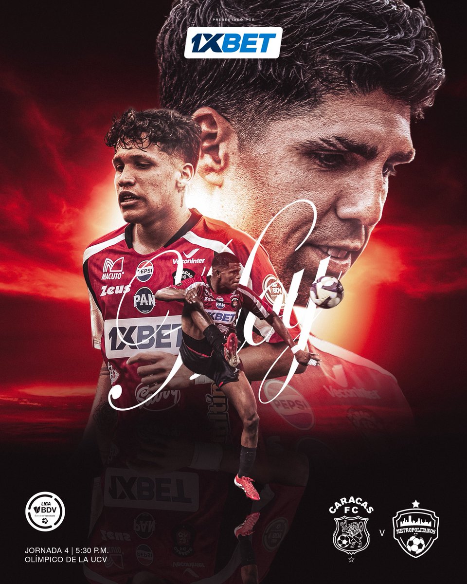 Caracas_FC's tweet image. ¡𝐇𝐎𝐘 𝐉𝐔𝐄𝐆𝐀 𝐄𝐋 𝐑𝐎𝐉𝐎! 🇾🇪

JUNTOS por un paso más hacia la 🏆.

🆚 Metropolitanos FC 
⌚️ 5:30 P.M.
🏟️ Estadio Olímpico de la UCV 
🏆 Torneo Clausura | Fase Final | J4
📺 Canal de YouTube de @ligafutve 
📻 @hotsports941 

¡Caracas es Caracas! 🫵🏻

#SomosCaracas…
