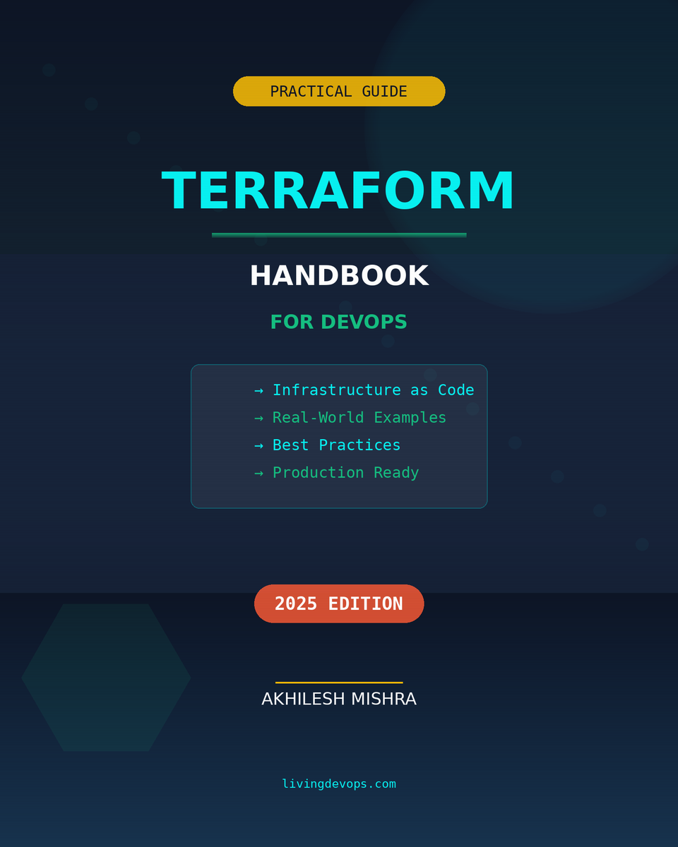 livingdevops's tweet image. Terraform is the one skill that separates DevOps engineers who click through consoles from those who deploy infrastructure in seconds.
I've just completed my comprehensive "Terraform Handbook for DevOps Engineers" and
I'm giving it away for free.
How to get it:
✓ Follow me…