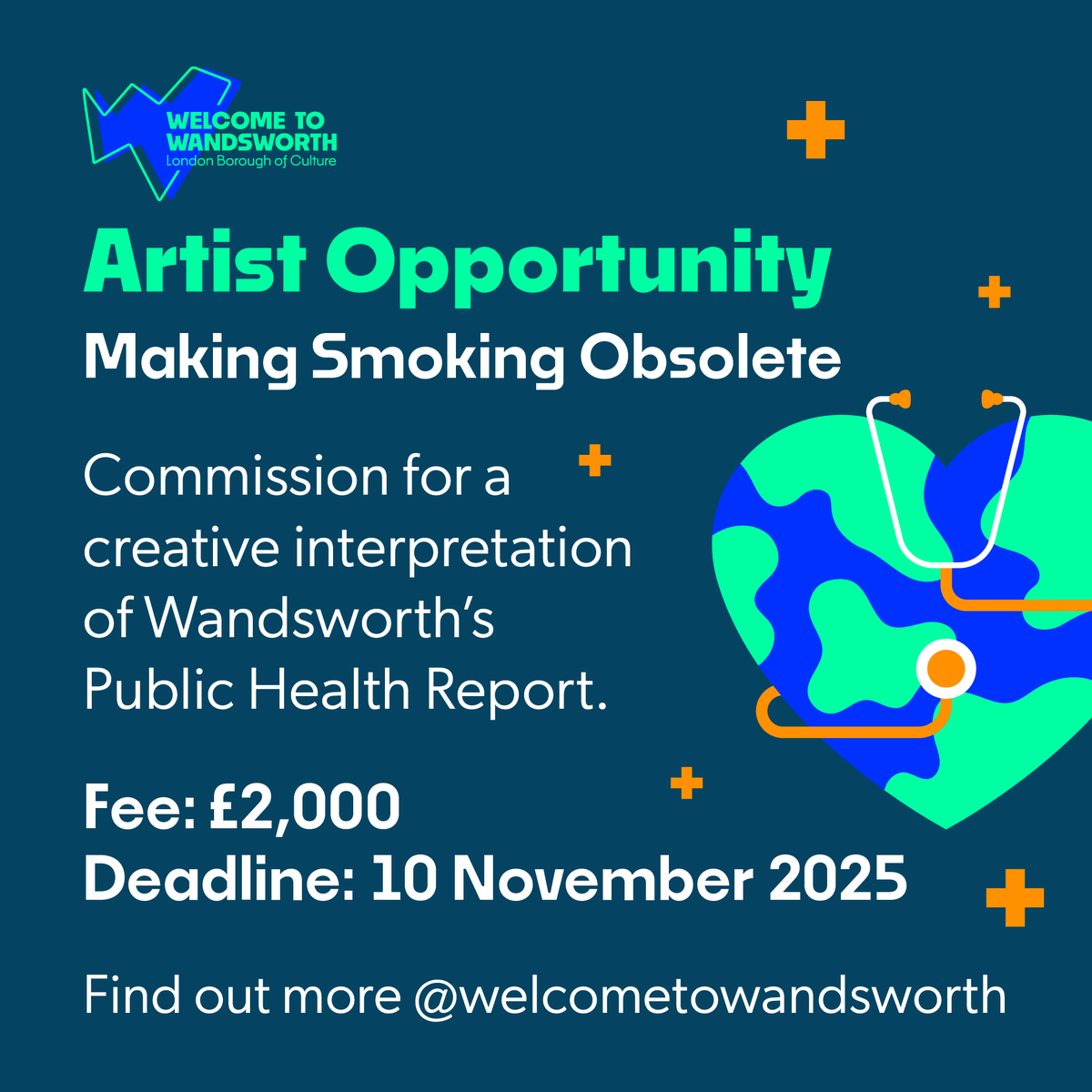 🎨 We’re commissioning a local artist to creatively interpret the 2025 Director of Public Health Report: Making Smoking Obsolete🚭

📍Open to artists living or working in Wandsworth
📅Deadline: 10 November 2025
🪙Fee: £2,000 

🔗More info and apply: welcometowandsworth.com/news/making-sm…