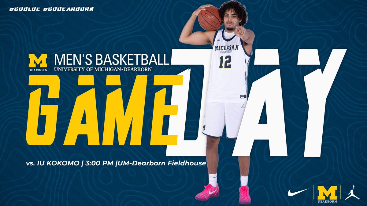 It’s Game day in Dearborn! 
📍UM- Dearborn Fieldhouse |  3:00 PM
📺Watch Live: portal.stretchinternet.com/umdearborn/
🆚Indiana University- Kokomo 
#GoBlue #GoDearborn